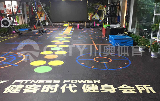 вибрационная устойчивая к клею без клея Gym Flooring Rubber Tile for Sports